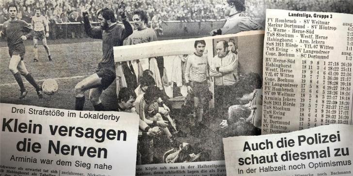 Die Schlagzeilen nach dem Landesliga-Derby 1979 zwischen dem VfB Habinghorst und dem SC Arminia Ickern kündeten von einer Partie mit drei Elfmetern. Der Zeitungsfotograf wagte sich in der Halbzeitpaus